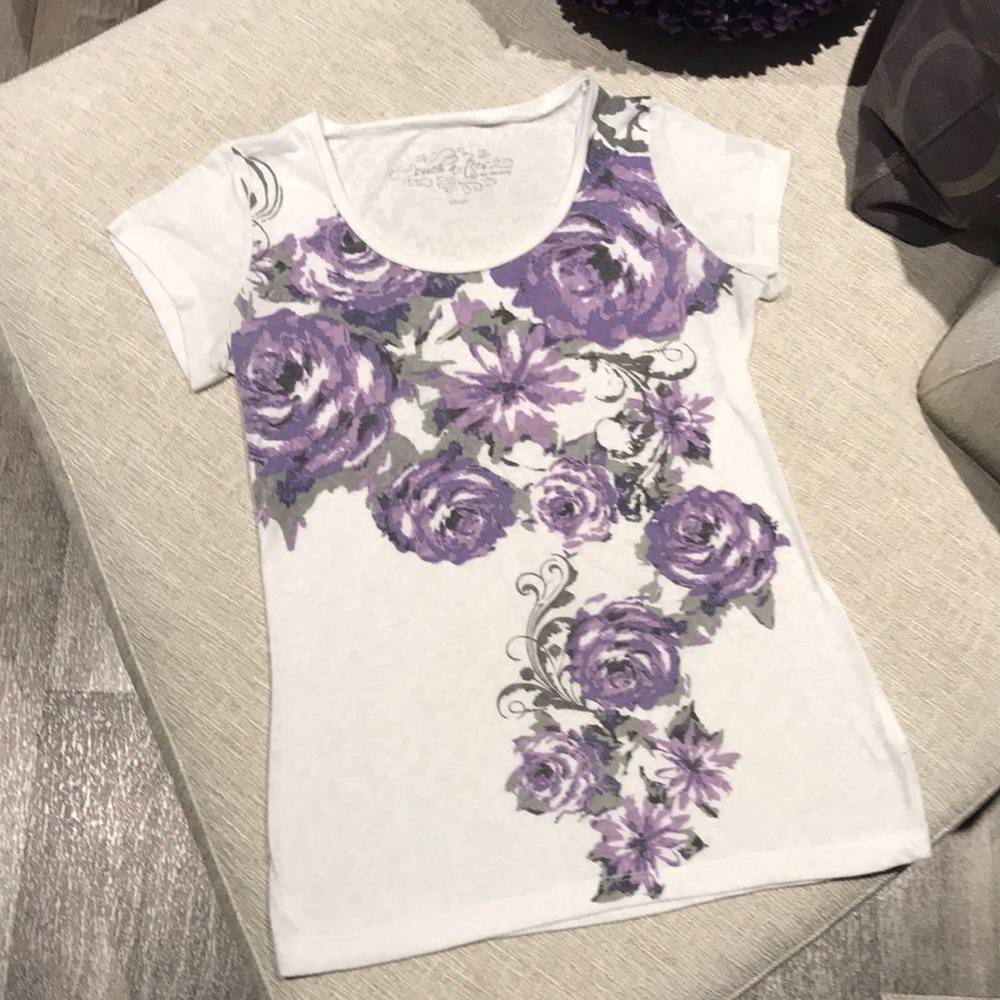 Ricki’s Such a Tees XS Floral Short Sleeve T-Shirt